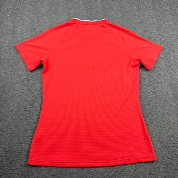 Adidas Golf Climachill Polo Shirt Womens Small Red Henley Short Sleeve Textured - Picture 2 of 7